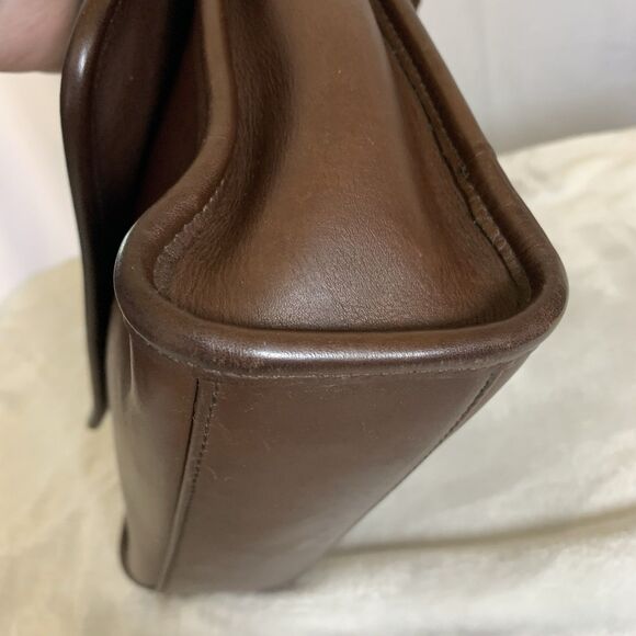 Vintage Coach Court Bag 9870 Dark Mahogany Brown Leather Crossbody Glove Tanned - Picture 12 of 16